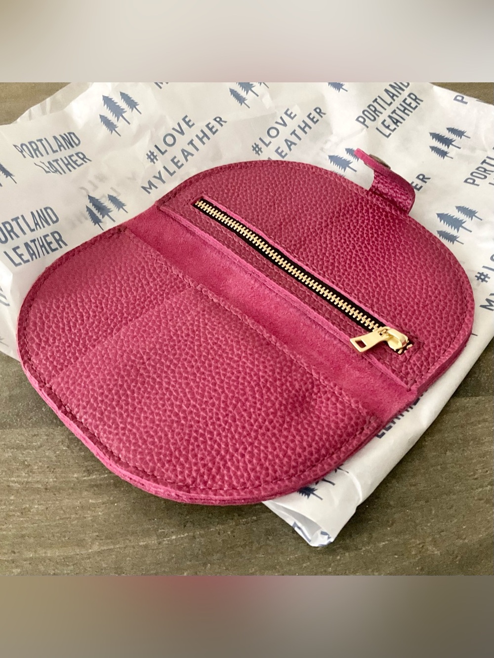 PLG New Premium Quesadilla Wallet in Orchid Full Grain Leather - Picture 6 of 9
